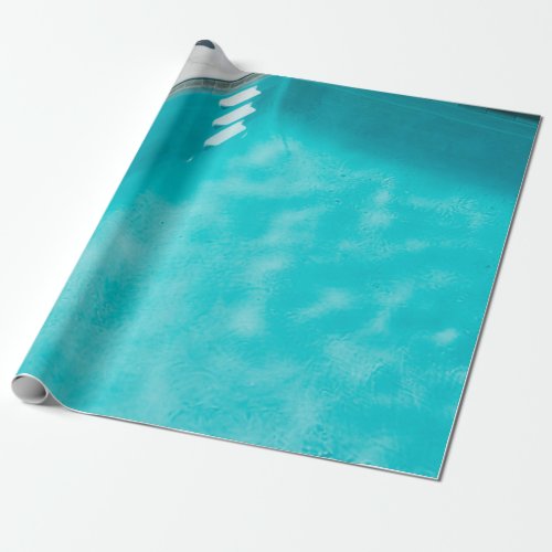 Blue swimming pool wrapping paper