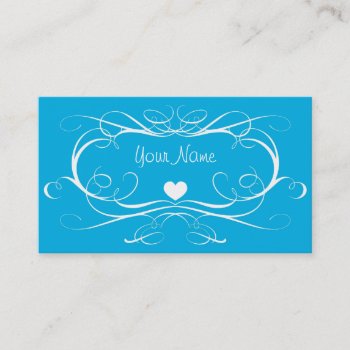 Blue Swirl Business Cards by retroflavor at Zazzle