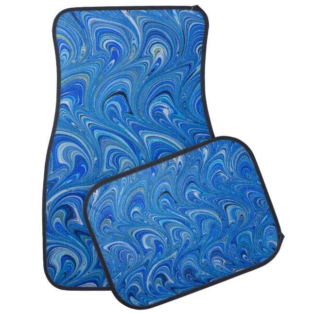 Blue Swirl Car Floor Mats (Set)