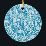 Blue Swirl Ceramic Ornament<br><div class="desc">Blue swirl ornament.  Style can be customized.</div>