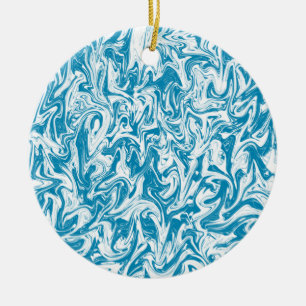 Blue Swirl Ceramic Ornament