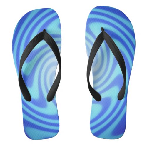Blue Swirl Flip Flops