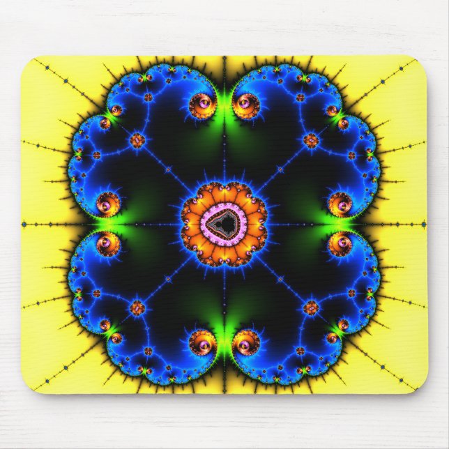 Blue Swirl Fractal Mousepad (Front)