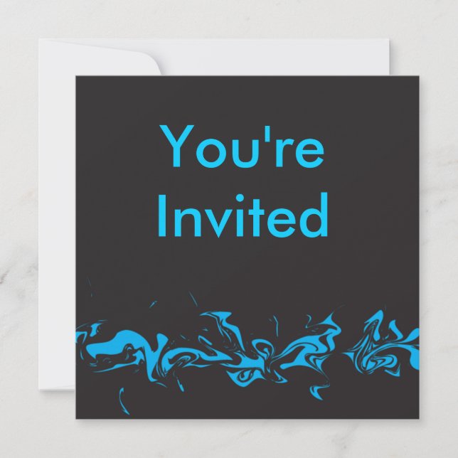 Blue swirl invitation (Front)