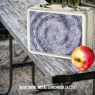 Blue Swirl Metal Lunch Box