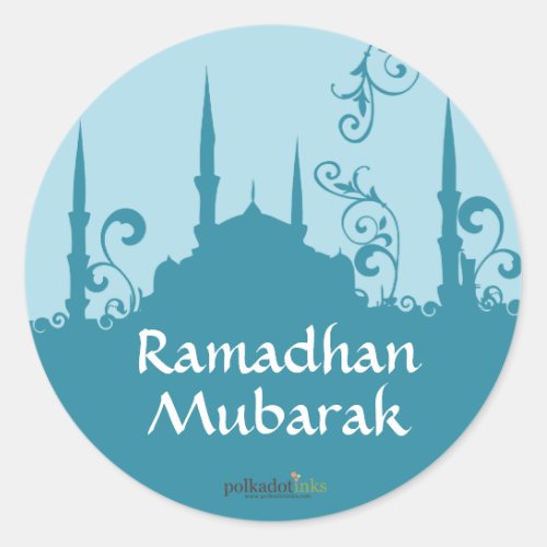 Blue Swirl Mosque Stickers