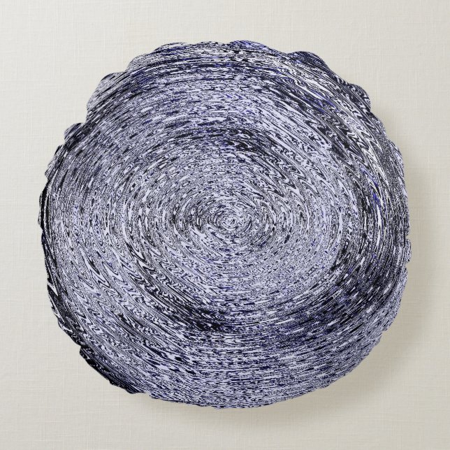 Blue Swirl Round Pillow (Front)
