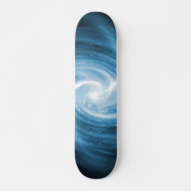 blue swirl skateboard deck (Front)