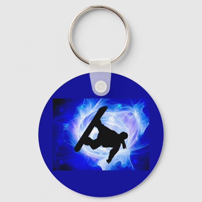 Blue Swirl Snowstorm Keychain (Front)