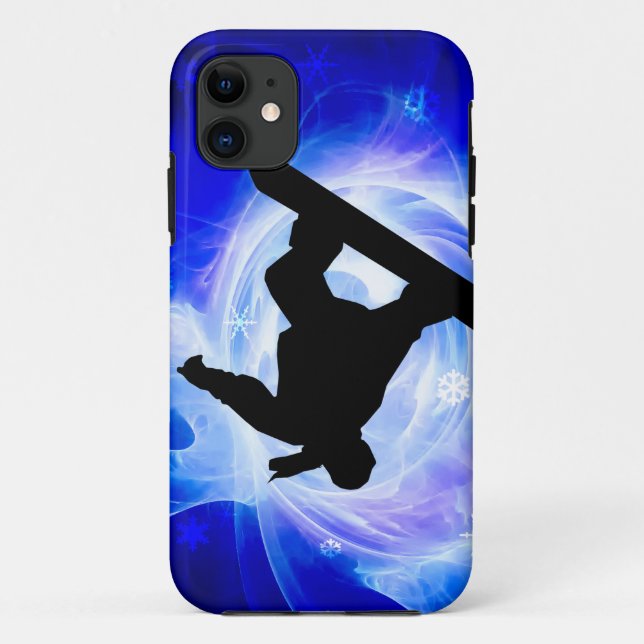 Blue Swirl Snowstorm Snowboard Case-Mate iPhone Case (Back)