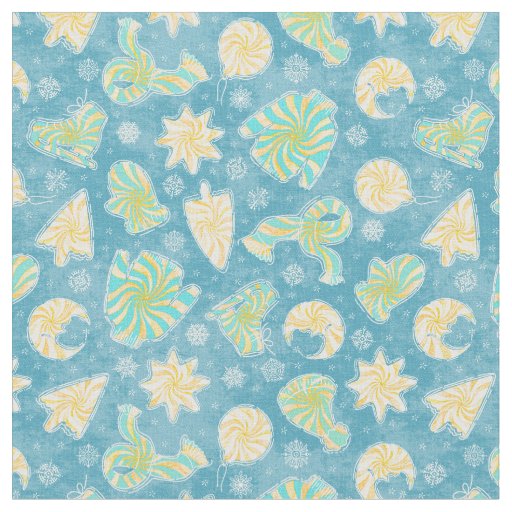 Blue Swirl Winter Fabric