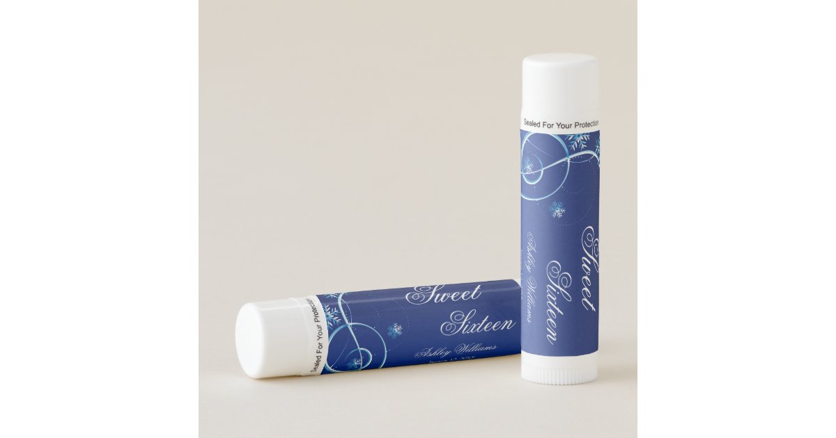 Blue Swirl Winter Wonderland Sweet 16 Favors Lip Balm Zazzle Com