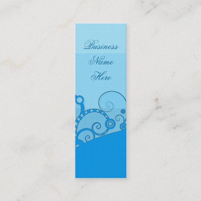 blue swirled fantasy bookmark business cards (Front)