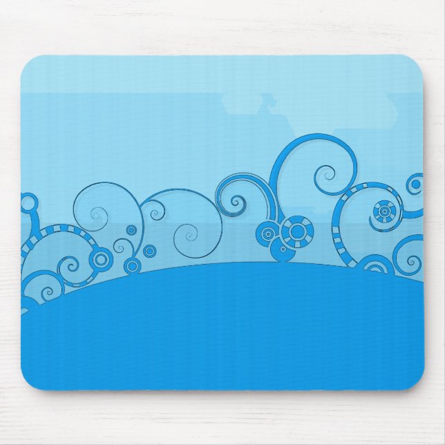 blue swirled fantasy Mouse Pad (Front)