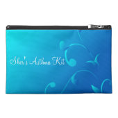 Blue Swirls Asthma Emergency Kit Travel Accessory Bag (Front)