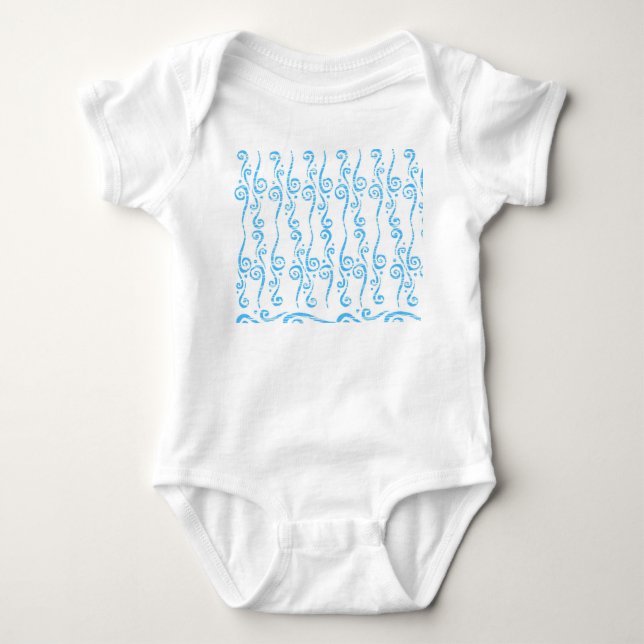 Blue Swirls Baby Jersey Bodysuit (Front)