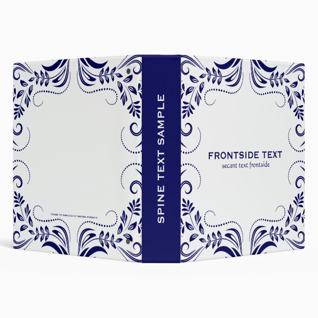 Blue Swirls  Frame 3 Ring Binder (Background)