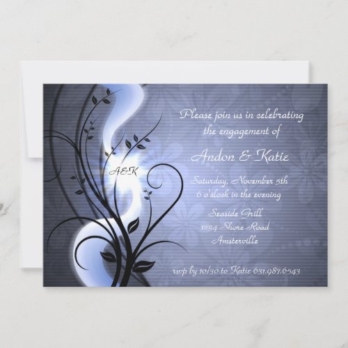 Blue Swirls Invitation