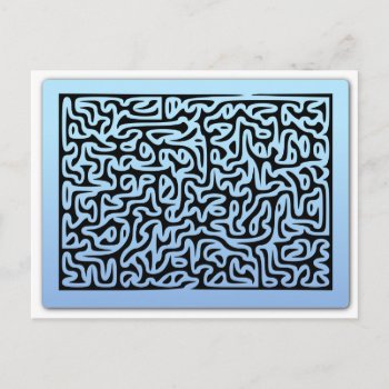 Blue Swirls Maze Postcard by inkles at Zazzle