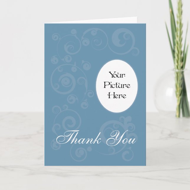 Blue Swirls Photo Card (Front)