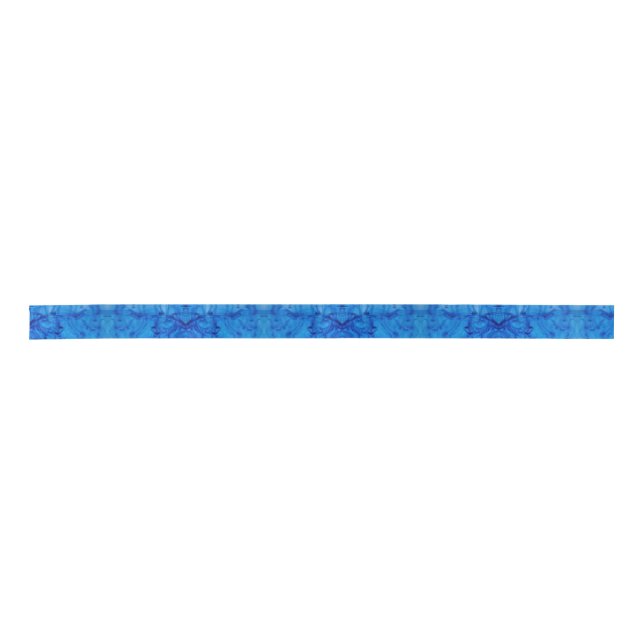Blue Swirls Satin Ribbon (Front)