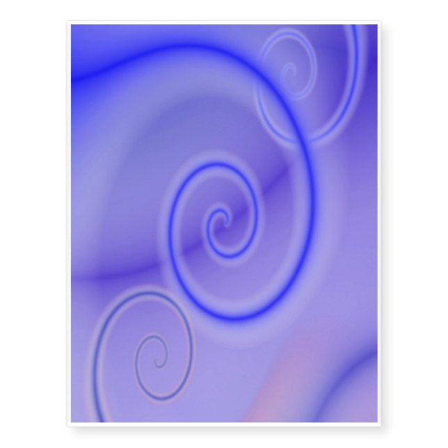 Blue Swirls Temporary Tattoo (Front)