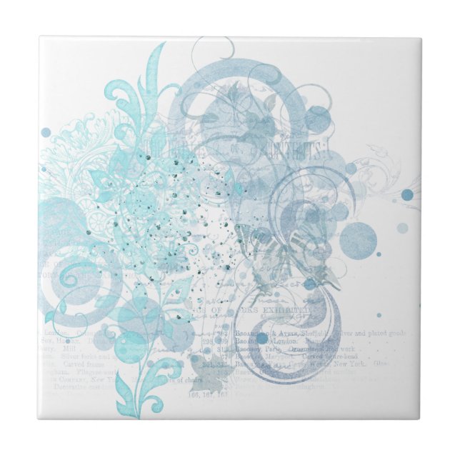 Blue Swirls Tile (Front)