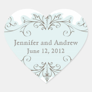Blue Swirls Wedding Favor Stickers