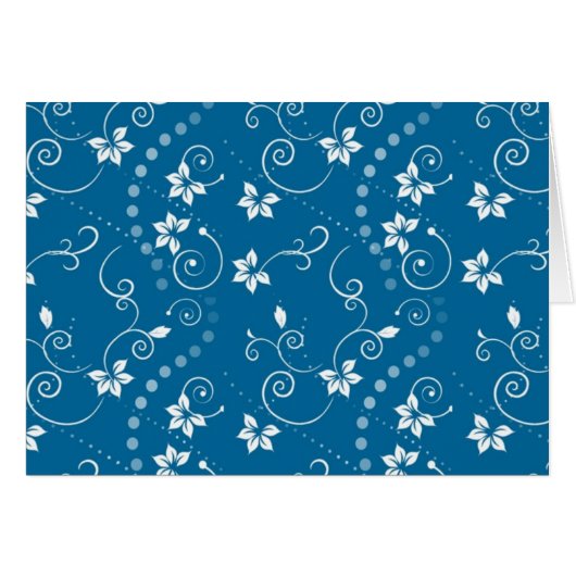 Blue Swirly Flowers Cards (Front Horizontal)