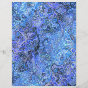 Blue Swirly Marble Bulk Scrapbook Paper Pages