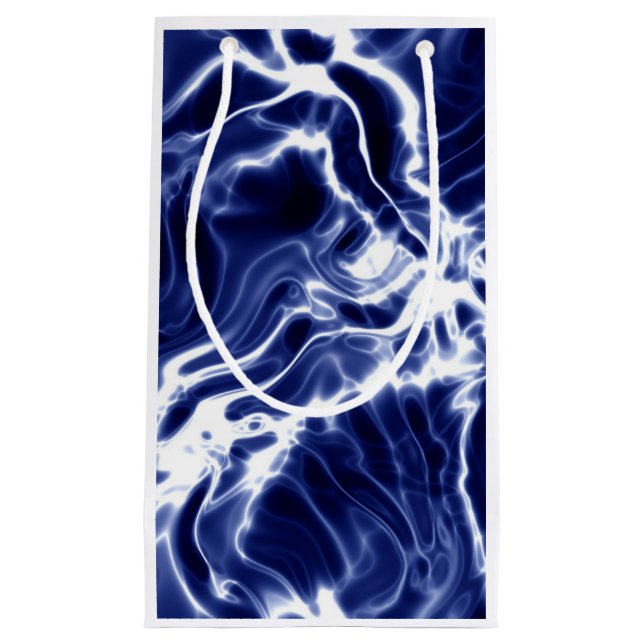 Blue swirly pattern  small gift bag (Front)