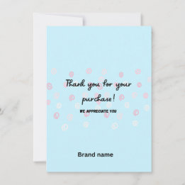 Blue Swirly Thank You Card Small Business