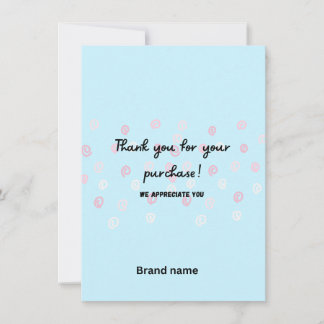 Blue Swirly Thank You Card Small Business