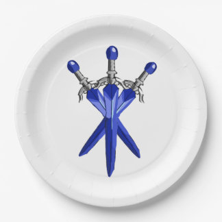 Blue Sword Party Paper Plate