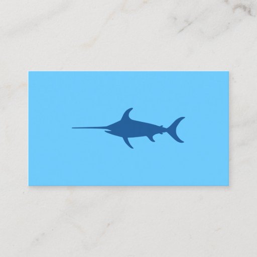 Customizable Blue Swordfish Business Card Templates