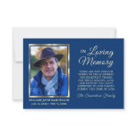 BLUE Sympathy Funeral Memory THANK YOU Photo BLUE Sympathy Funeral Memory THANK YOU Photo