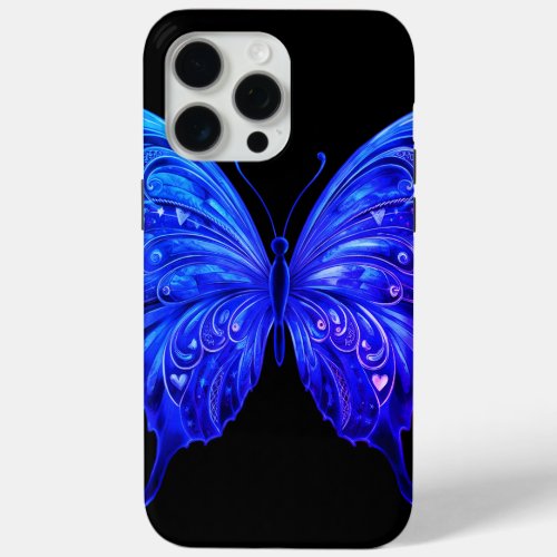 Blue Symphony The Enchanting Butterfly iPhone 15 Pro Max Case