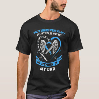 Blue T1D Dad Type 1 Diabetes Awareness Family Memo T-Shirt