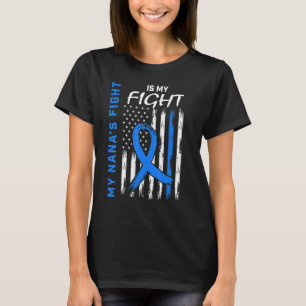 Blue T2 Nana Type 2 Diabetes Awareness American Fl T-Shirt