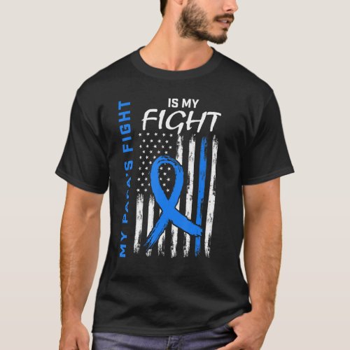 Blue T2 Papa Type 2 Diabetes Awareness American Fl T_Shirt
