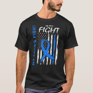 Blue T2 Papa Type 2 Diabetes Awareness American Fl T-Shirt