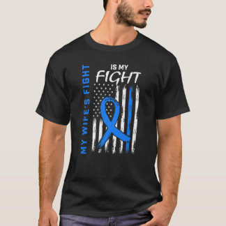 Blue T2 Wife Type 2 Diabetes Awareness American Fl T-Shirt