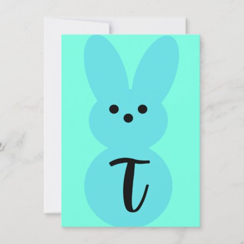 Blue T Bunny Shape Easter Bunting Banner Card