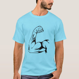 Blue T-Shirt men gym logo