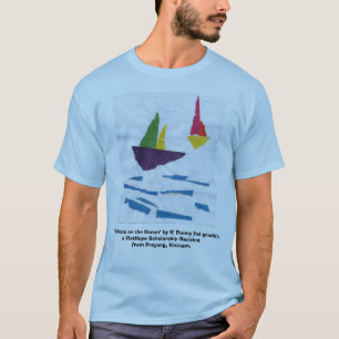 BLUE T-SHIRT "Sailboats" (PICTURE IN FRONT)