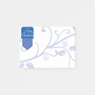 Blue Tab & Flourish Merry Christmas Post-it Notes