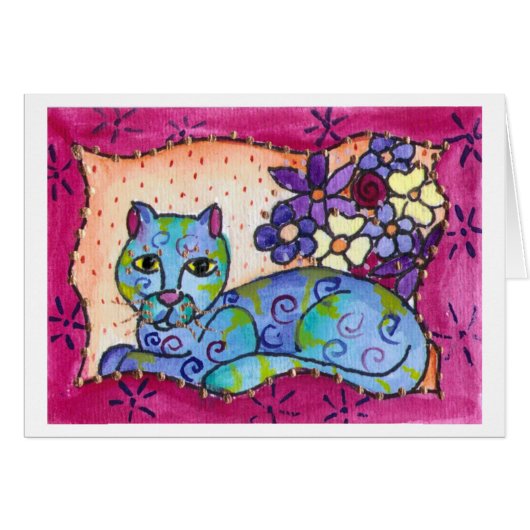 Blue Tabby Cat Cards (Front Horizontal)
