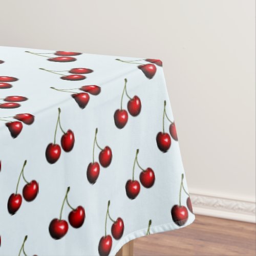Blue Tablecloth with Red Cherries _ Choose Color