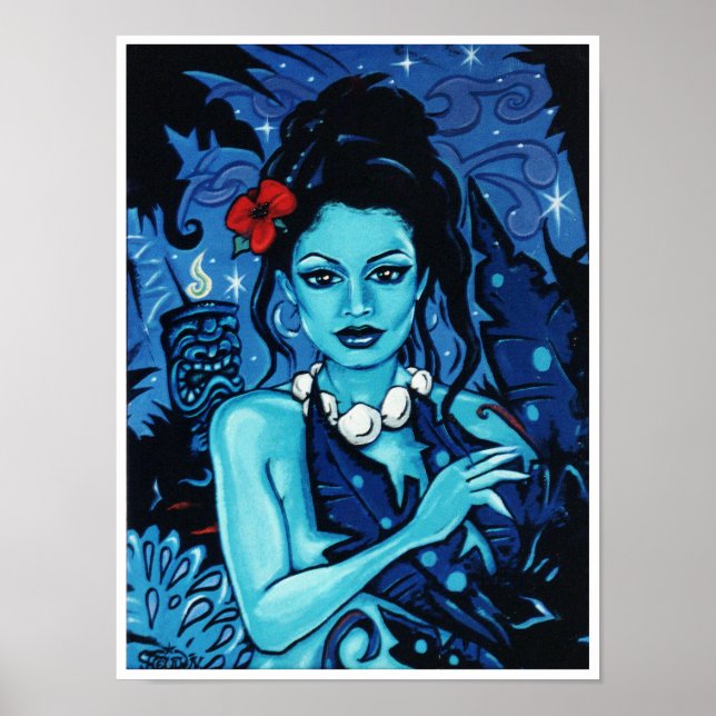 'Blue Tabu' art poster print (Front)