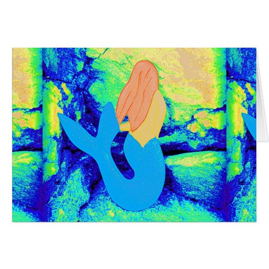 blue-tail mermaid design cards (Front Horizontal)